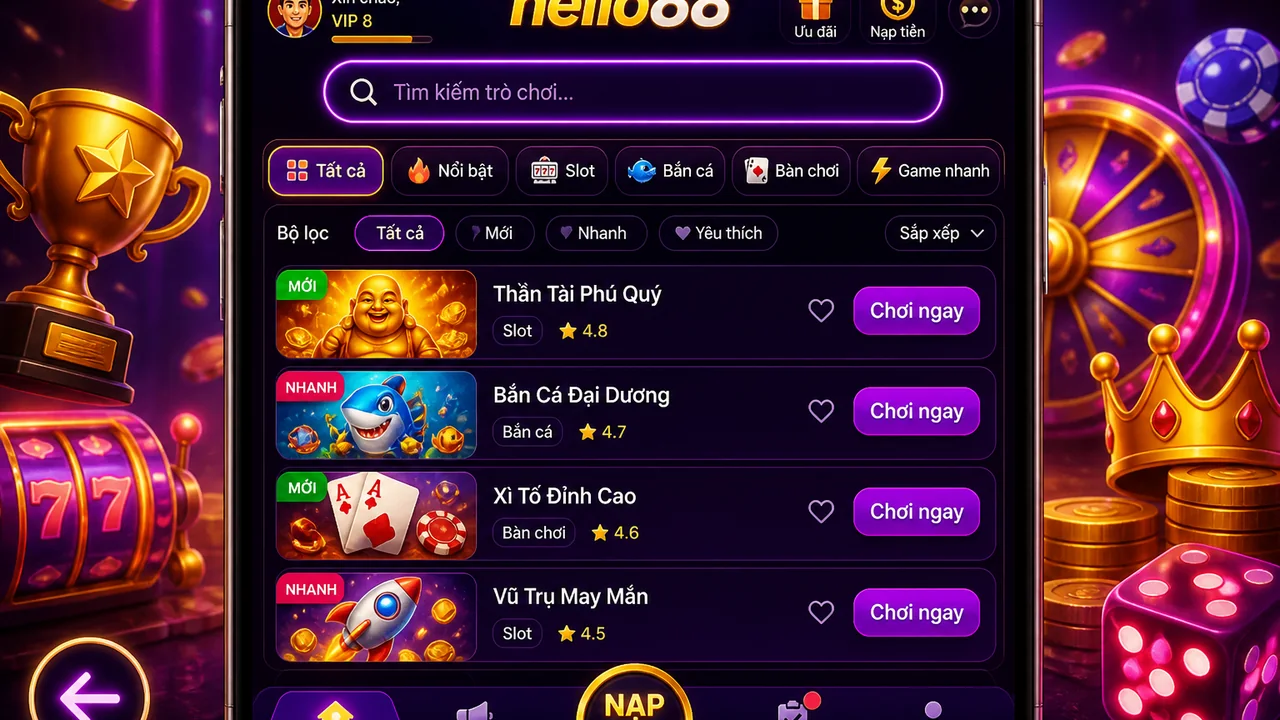 Tìm định dạng mới trên điện thoại: hành trình khám phá hello88 từ ô tìm kiếm đến luật chơi