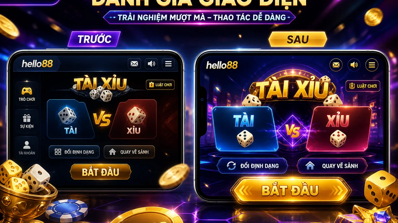 Nút chơi, luật và đường về sảnh: giao diện hello88 trên điện thoại thay đổi gì?